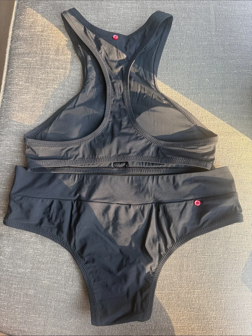 Women’s Red Carter Black High-Neck Snap-Front Bikini Top and Bottom Set size S 6